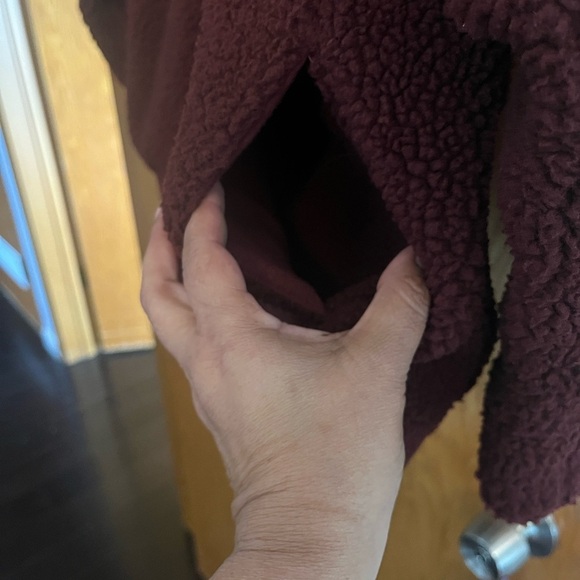 Fabletics Maroon Sherpa Zip-Up Jacket - Picture 6 of 7